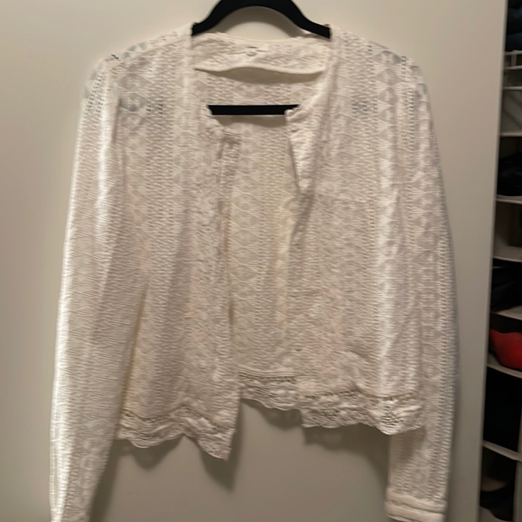White Lace Button Up